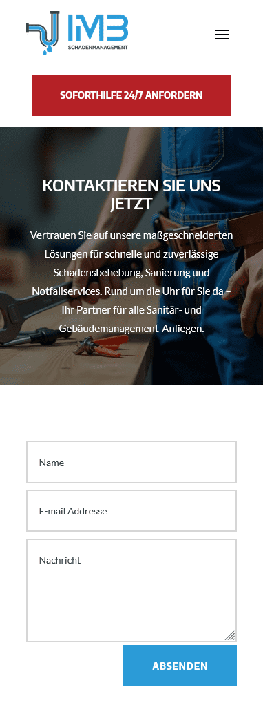 Website Design IMB Schaden - mobile page Website Design IMB Schaden - mobile page