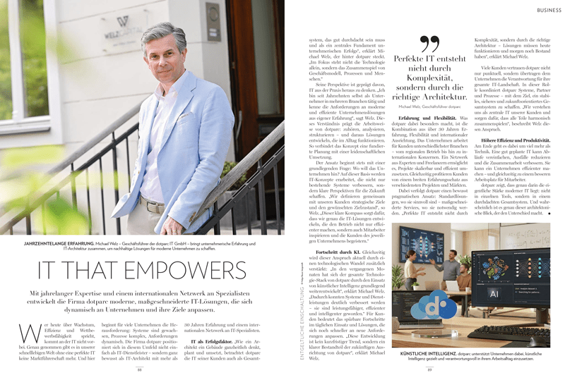 Featured in Kärntner Monat: Why Modern Businesses Need a Digital Architect Featured in Kärntner Monat: Why Modern Businesses Need a Digital Architect